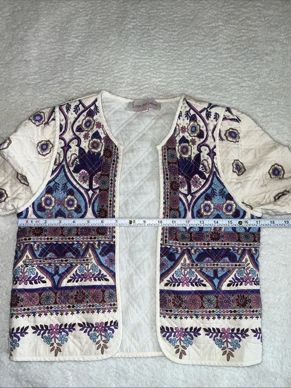 Love the Label Jaelyn‎ Quilted Jacket Boho Revival Artisan XS - Image 4