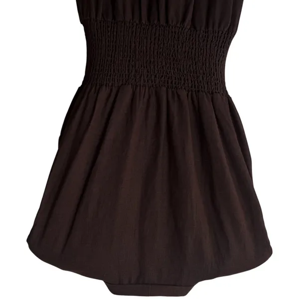 Joie Linen Blend Chocolate Brown‎ Zip-Front Midi Dress Quiet Luxury Old Money M - Image 6