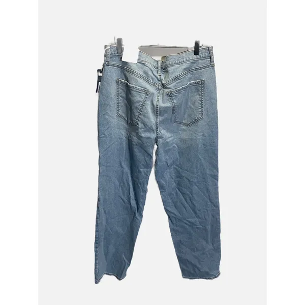 Universal Thread Jeans Women 14 Light Blue High Rise 90s‎ Straight Raw Hem Denim - Image 5