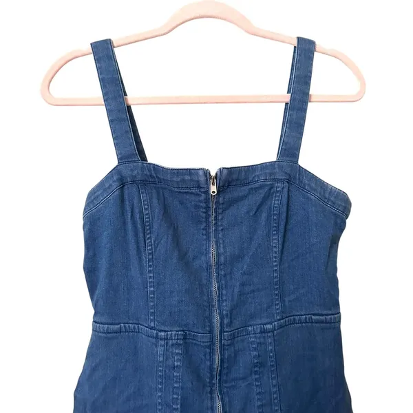 CLUB MONACO Denim Zippered Mini Dress Sz‎ 4 - Image 3