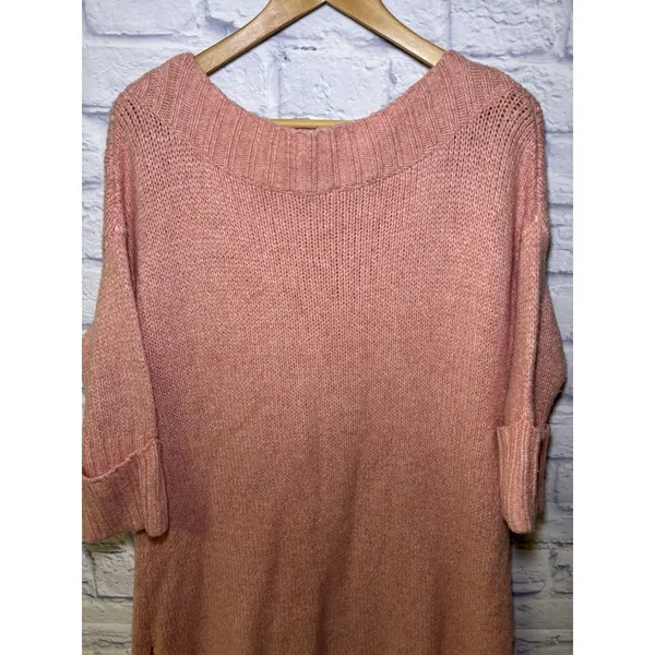 Free People Orange Pink Oversized Dolman Sweater Chunky Knit Top XS - Image 10