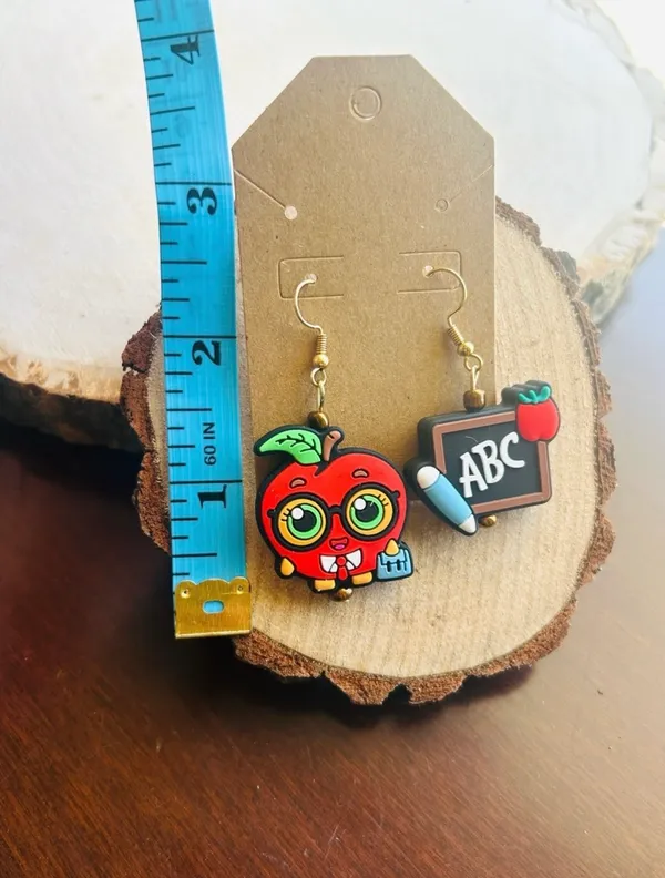 Back to School Teacher Earrings | Apple ABC Dangle Earrings | Teacher Gift - Image 6