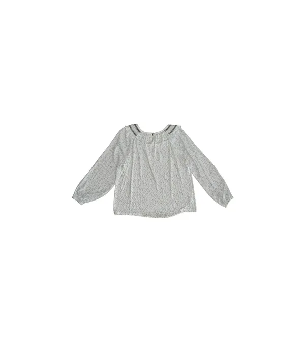 LOFT White Blouse w/Black Polka Dots (Size Medium) - Image 4