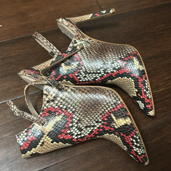Steve Madden Daily Snake Animal Print Sling-Back Pumps Heels 8M new #1 - Image 4