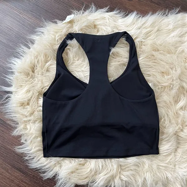 NWT Offline By Aerie Real Me Low Key Racerback Sports Bra Black S - Image 5