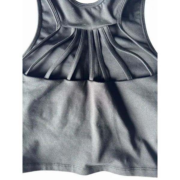 Bombshell Sportswear Strappy Back Crop Tank Top Black Women's Size Medium - Image 7