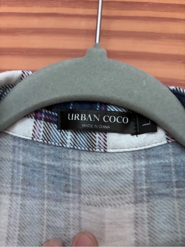 Classic Navy Plaid Button-Up Shirt - Image 3