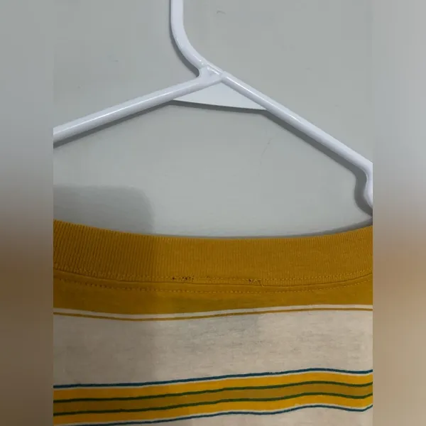 Urban Outfitters Out From Under Long Sleeve Top Crop Top Stripes Yellow Green Brown Size M - Image 7