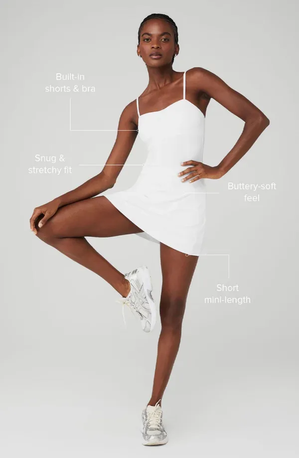 Alo Alosoft Courtside Tennis Dress White L - Image 3