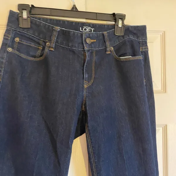 Ann Taylor loft 6 or 28 dark wash curvy flare mid rise low rise jeans - Image 3
