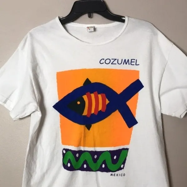 Vintage Miro Cozumel Mexico white vacation location‎ T-shirt - Image 2