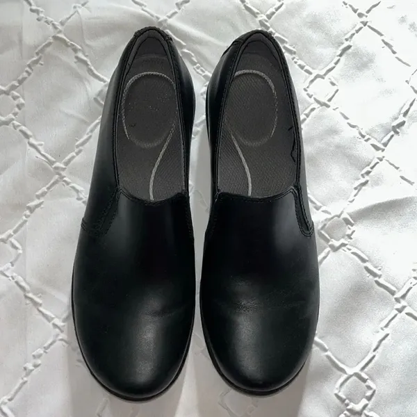Dansko Linley Slip Resistant Leather Platform Slip-On Shoes(Size 40) - Image 4