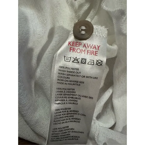 BDG Urban Outfitters Womens White‎ sheer Tie Button Up Shirt small - Image 9