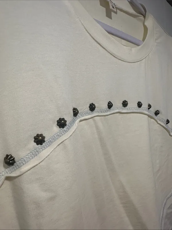 POL Cream Cropped Sleeveless Top with Dark Bead Trim - Image 3