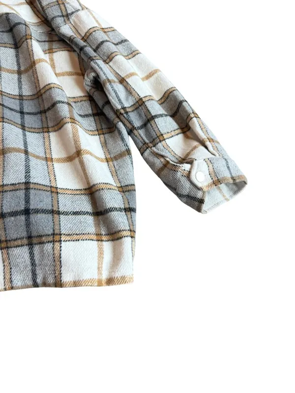 Bohme Plaid Flannel Shacket Shirt Jacket Snap Down Button Pockets Medium Women's - Image 12