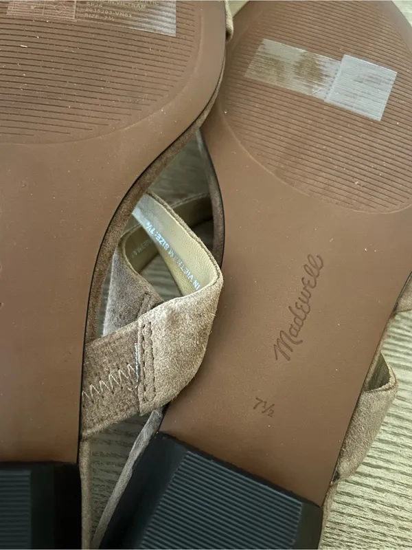 Madewell Mila Organic Hardware Thong Slide Sandal Aged Cognac Brown NEW Size 7.5 - Image 9