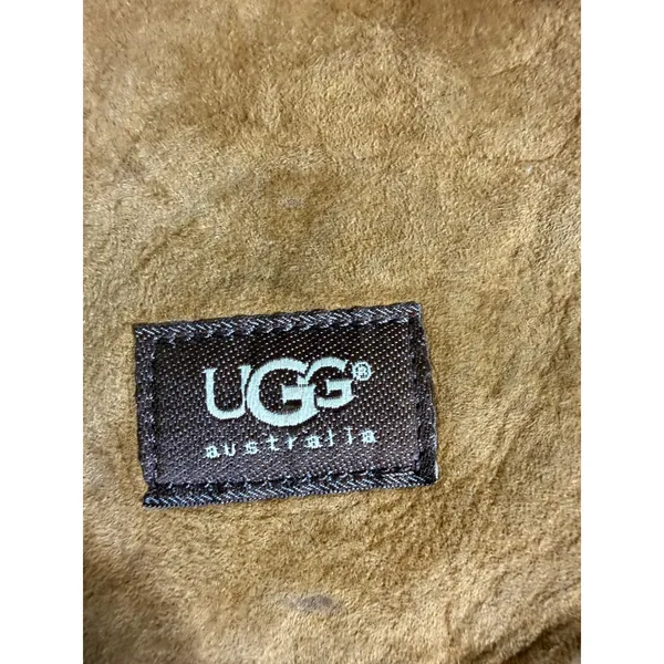 UGG Australia Chestnut Suede Shearling Trim Crossbody Hobo Bag Brown Leather - Image 4