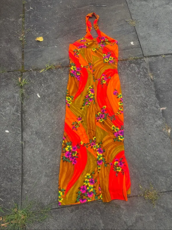 Bright Orange Tropical Sun Dress - Image 4
