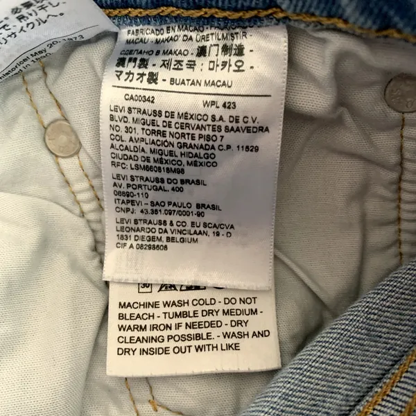 Levi's 501 Light Wash Raw‎ Hem Skinny Jeans - Image 5
