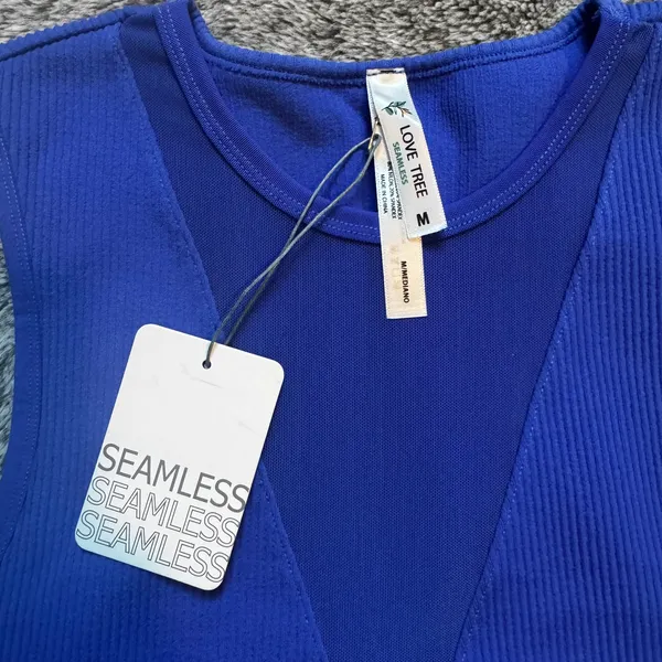 NWT Love Tree Seamless Tank Women's Medium Blue - Image 2