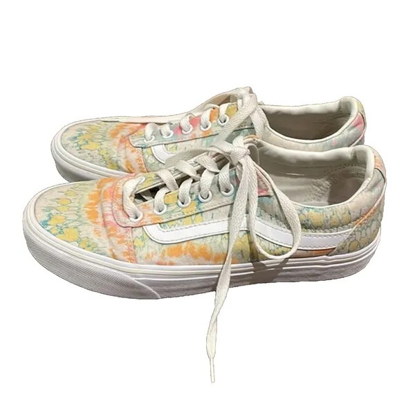 Vans Ward Lo Psychedelic Pastel Tie Dye Low Top Sneaker Shoes Womens Size 8.5 - Image 3