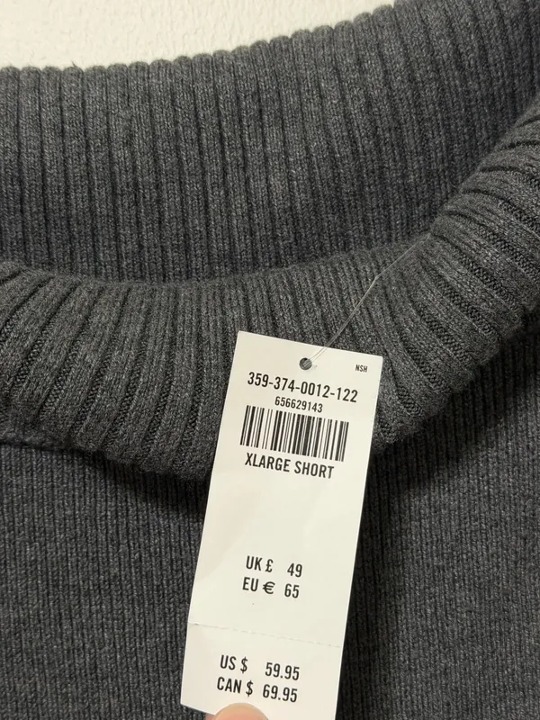 NWT Hollister Sweater Dress Size XL Gray NEW off the shoulder fall winter - Image 3