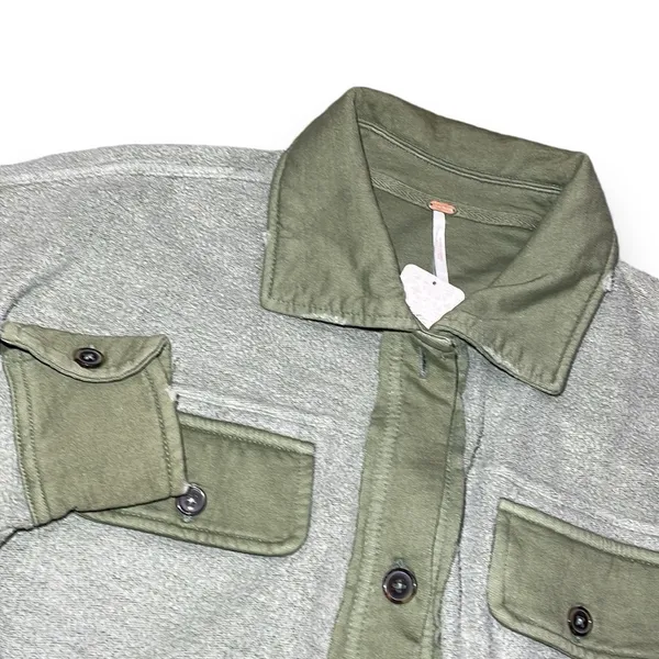 Free People Ruby Jacket Womens XS Green NWT Shacket Fleece OB1468375 Jaded‎ - Image 2