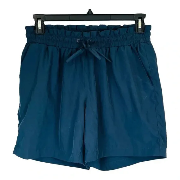Mondetta‎ Paperbag Waist Shorts Womens Medium Blue Drawstring Pockets Stretch - Image 4