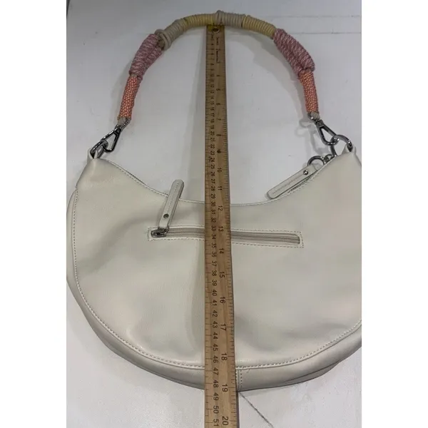 Anthropologie Urban Originals Boho White Luna Crossbody Slouchy Crescent Bag - Image 10