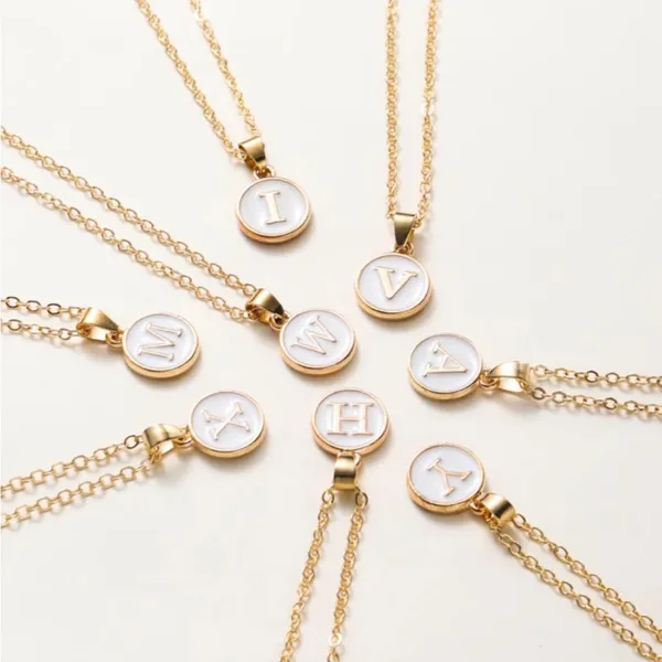 Letter F Necklace Gold Tone Minimalist - Image 3