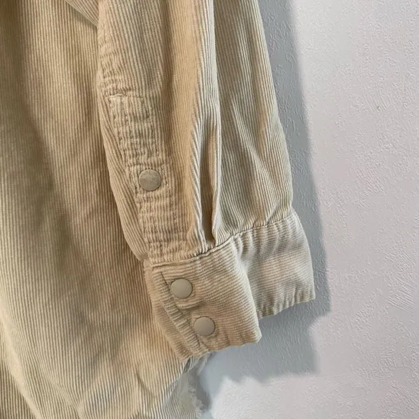 OFFLINE by Aerie Corduroy Pullover XL Beige Oversized Shacket Boho - Image 7