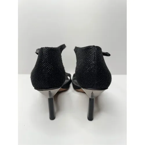 Franco‎ Sarto Womens Black Glitter Square Toe Ankle Strap Dress Sandals Size 9 - Image 8
