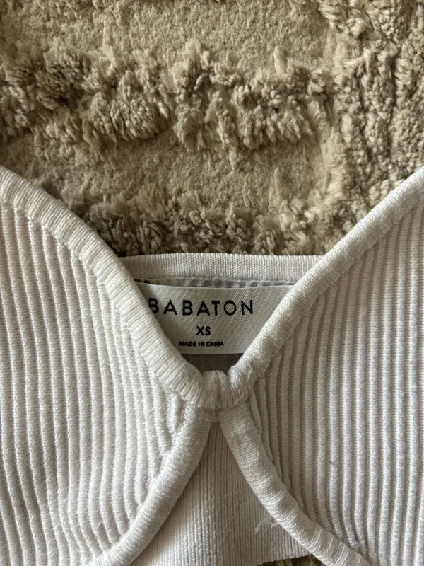 Aritzia White Ribbed Bralette Top - Image 2