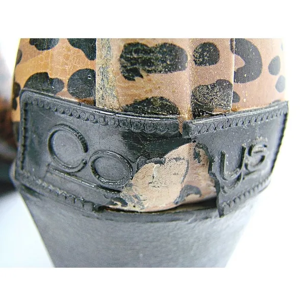 CORKYS Womens Girls Black Brown Leopard Print Cowgirl Ankle Rainboots Size US 5 - Image 10