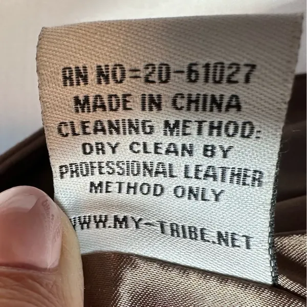 My Tribe Leather Moto Jacket Brown Full Zip Asymmetric Hem Biker Rocker XS Y2K - Image 14