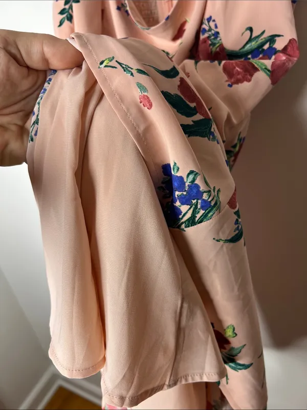 Abercrombie and Fitch Fit and Flare Pink-peach Floral Sleeveless mini Dress M - Image 9