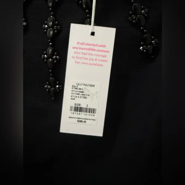 NWT Lilly Pulitzer Edita Embellished Stretch Shift Dress Black - Image 7