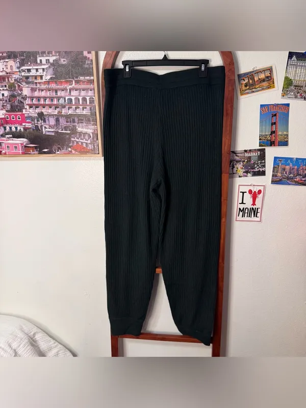 Spiritual Gangster Luxe Essential Rib Joggers Dark Green - Image 6