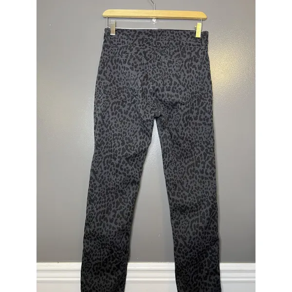Gap 90s Straight Jeans Womens 4 Short Gray Leopard High Rise Stretch Denim Pants - Image 4
