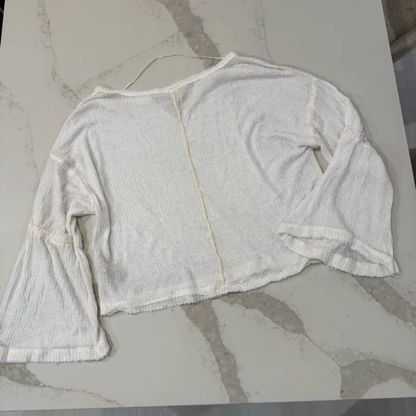 Free People We The Free Dahlia Thermal Waffle Knit Bell Sleeve Top Women’s Small - Image 9