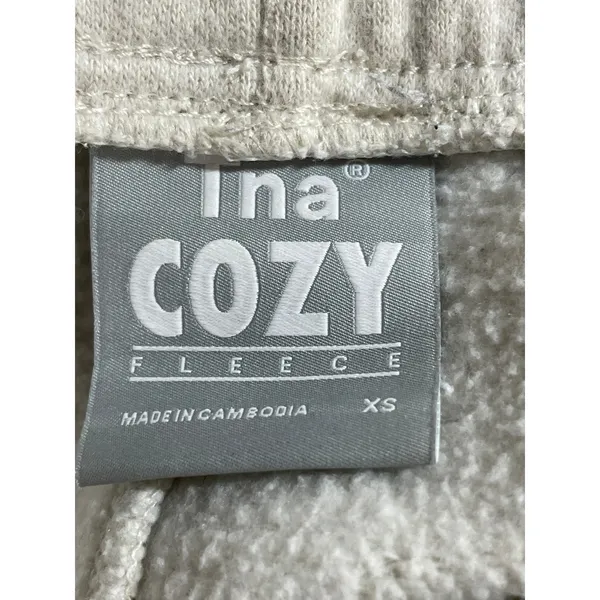 Aritzia TNA Cozy White Wide Leg Yoga Workout Athletic Activewear Sweat Shorts XS - Image 5