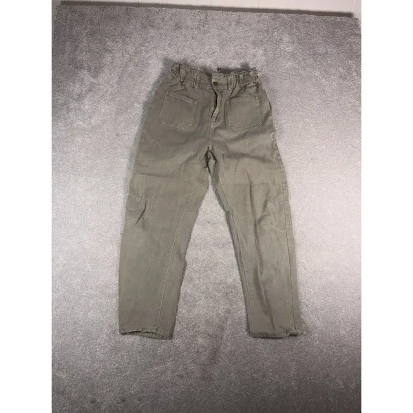 Bohme Women's M Olive Green Paperbag Waist Utility Carpenter Pants High Rise - Image 2