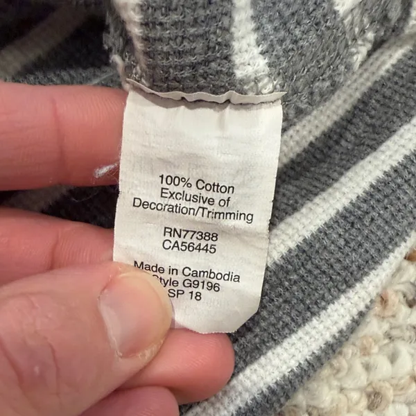 J. Crew Gray Striped Cowl Neck Sweater Size XS C26-016 - Image 5