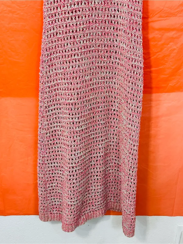 Derek Lam Pink Open-Knit Maxi Cover-Up - Image 5