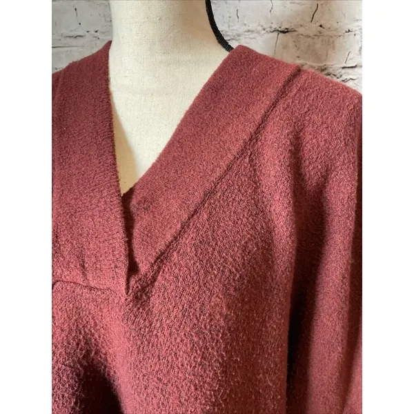Anthropologie Womens Sweater V Neck‎ Boxy Dolman Rust Size S - Image 2
