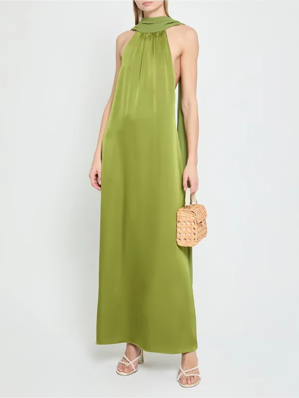 NWT Few Moda Alessia Dress size Large L Clover Green maxi halter o.p.t - Image 6