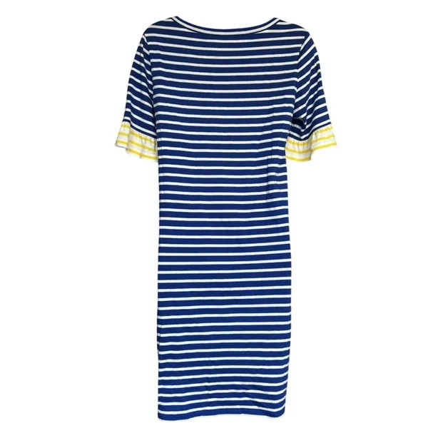 Boden Imogen Jersey Striped Dress Sz 2r‎ Navy Nautical Lagenlook Seersucker - Image 3
