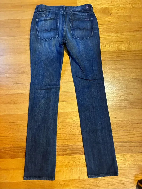 7 For All Mankind Roxanne Denim Stretch Jeans Dark Wash Blue Women's 14 - Image 2