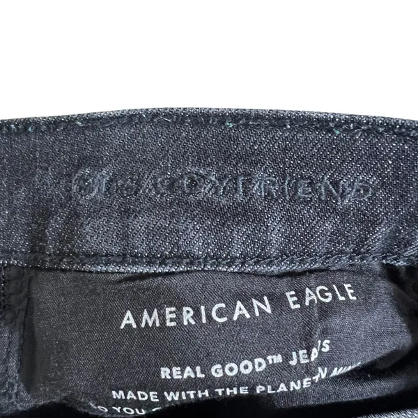 American Eagle 90s Boyfriend Solid Denim Jeans Black Dark Wash Relaxed Size 4 - Image 5