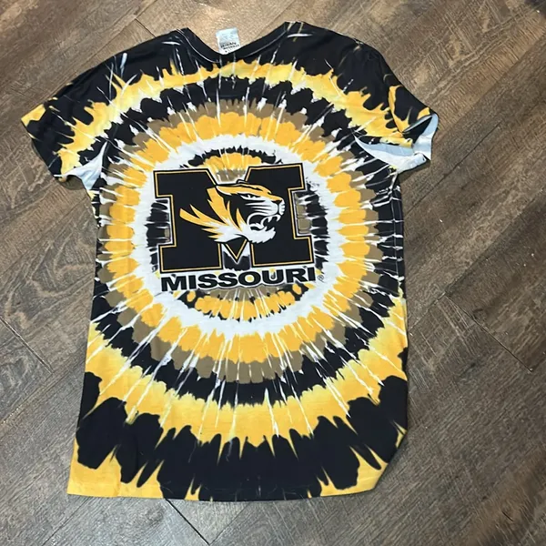 Creative Apparel Concepts Women’s Missouri Tigers Tie-Dye Mizzou‎ Large Blk/Gold - Image 4